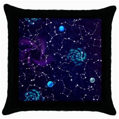 Realistic Night Sky Poster With Constellations Throw Pillow Case (black) by Ket1n9