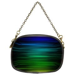 Blue And Green Lines Chain Purse (two Sides) by Ket1n9