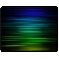 Blue And Green Lines Fleece Blanket (medium) by Ket1n9