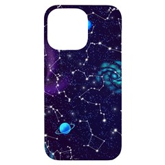 Realistic Night Sky Poster With Constellations Iphone 14 Pro Max Black Uv Print Case by Ket1n9