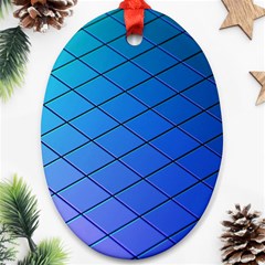 Blue Pattern Plain Cartoon Ornament (oval) by Ket1n9