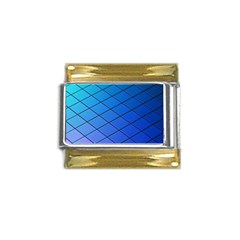 Blue Pattern Plain Cartoon Gold Trim Italian Charm (9mm) by Ket1n9