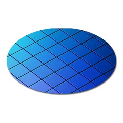 Blue Pattern Plain Cartoon Oval Magnet by Ket1n9