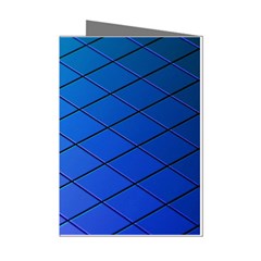 Blue Pattern Plain Cartoon Mini Greeting Cards (pkg Of 8) by Ket1n9