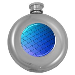 Blue Pattern Plain Cartoon Round Hip Flask (5 Oz) by Ket1n9