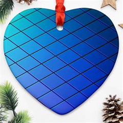 Blue Pattern Plain Cartoon Heart Ornament (two Sides) by Ket1n9