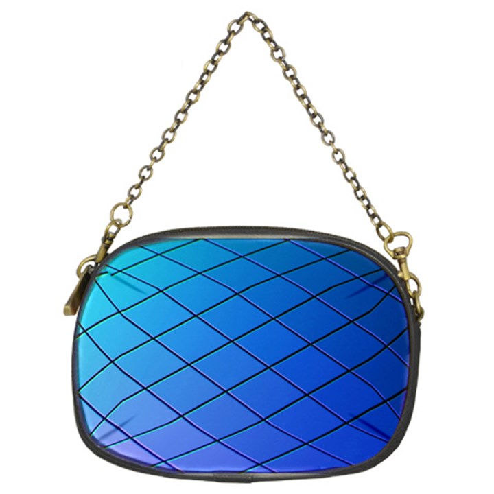 Blue Pattern Plain Cartoon Chain Purse (Two Sides)