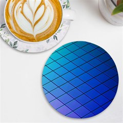 Blue Pattern Plain Cartoon Uv Print Round Tile Coaster by Ket1n9