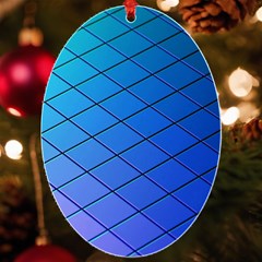 Blue Pattern Plain Cartoon Uv Print Acrylic Ornament Oval by Ket1n9