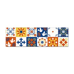 Mexican Talavera Pattern Ceramic Tiles With Flower Leaves Bird Ornaments Traditional Majolica Style Sticker (bumper) by Ket1n9