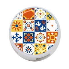 Mexican Talavera Pattern Ceramic Tiles With Flower Leaves Bird Ornaments Traditional Majolica Style 4-port Usb Hub (two Sides) by Ket1n9