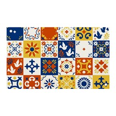 Mexican Talavera Pattern Ceramic Tiles With Flower Leaves Bird Ornaments Traditional Majolica Style Banner And Sign 5  X 3  by Ket1n9