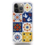 Mexican Talavera Pattern Ceramic Tiles With Flower Leaves Bird Ornaments Traditional Majolica Style iPhone 13 Pro TPU UV Print Case Front