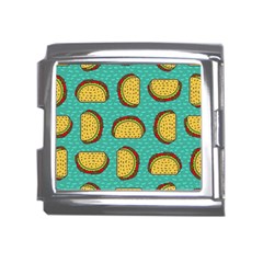 Taco Drawing Background Mexican Fast Food Pattern Mega Link Italian Charm (18mm) by Ket1n9