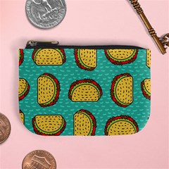 Taco Drawing Background Mexican Fast Food Pattern Mini Coin Purse by Ket1n9