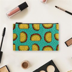 Taco Drawing Background Mexican Fast Food Pattern Cosmetic Bag (small) by Ket1n9