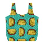 Taco Drawing Background Mexican Fast Food Pattern Full Print Recycle Bag (L) Front