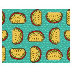 Taco Drawing Background Mexican Fast Food Pattern Two Sides Premium Plush Fleece Blanket (medium) by Ket1n9