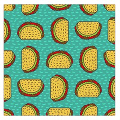 Taco Drawing Background Mexican Fast Food Pattern Square Satin Scarf (36  X 36 ) by Ket1n9