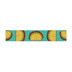 Taco Drawing Background Mexican Fast Food Pattern Premium Plush Fleece Scarf (mini)