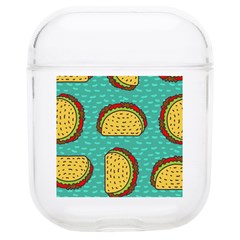 Taco Drawing Background Mexican Fast Food Pattern Soft Tpu Airpods 1/2 Case by Ket1n9