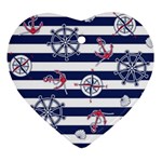 Seamless Marine Pattern Ornament (Heart) Front