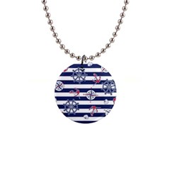 Seamless Marine Pattern 1  Button Necklace by Ket1n9