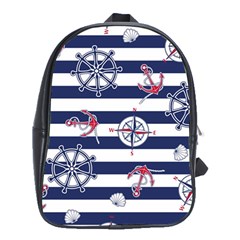 Seamless Marine Pattern School Bag (xl)