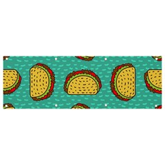 Taco Drawing Background Mexican Fast Food Pattern Banner And Sign 9  X 3  by Ket1n9