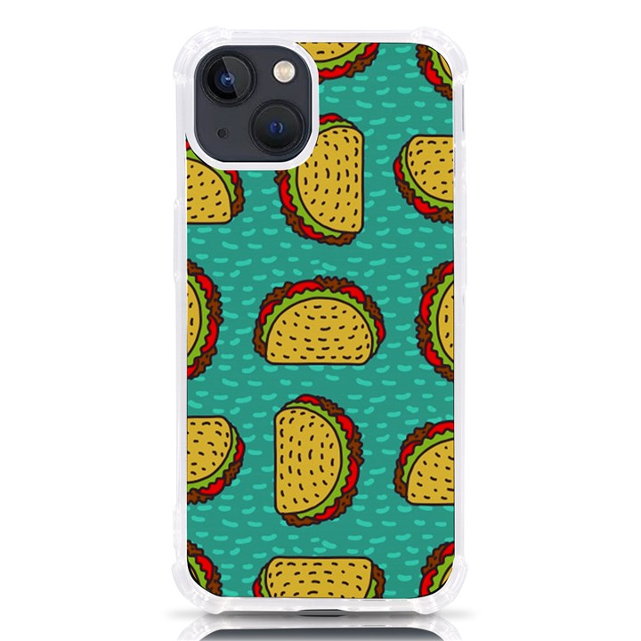 Taco Drawing Background Mexican Fast Food Pattern iPhone 13 TPU UV Print Case