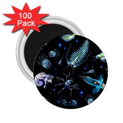 Colorful Abstract Pattern Consisting Glowing Lights Luminescent Images Marine Plankton Dark Backgrou 2 25  Magnets (100 Pack)  by Ket1n9