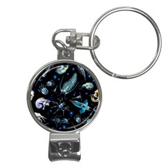 Colorful Abstract Pattern Consisting Glowing Lights Luminescent Images Marine Plankton Dark Backgrou Nail Clippers Key Chain