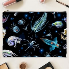 Colorful Abstract Pattern Consisting Glowing Lights Luminescent Images Marine Plankton Dark Backgrou Cosmetic Bag (xxxl) by Ket1n9