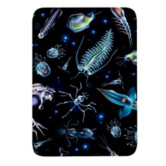 Colorful Abstract Pattern Consisting Glowing Lights Luminescent Images Marine Plankton Dark Backgrou Rectangular Glass Fridge Magnet (4 Pack) by Ket1n9