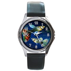 Marine Fishes Round Metal Watch by Ket1n9