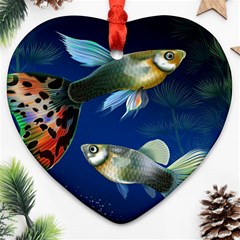 Marine Fishes Ornament (heart) by Ket1n9