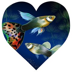 Marine Fishes Wooden Puzzle Heart by Ket1n9