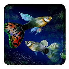 Marine Fishes Square Glass Fridge Magnet (4 Pack)