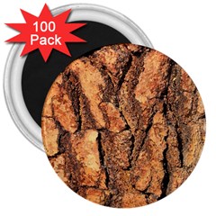 Bark Texture Wood Large Rough Red Wood Outside California 3  Magnets (100 Pack) by Ket1n9