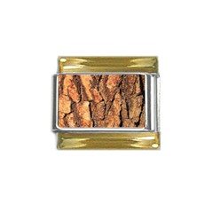 Bark Texture Wood Large Rough Red Wood Outside California Gold Trim Italian Charm (9mm) by Ket1n9