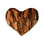 Bark Texture Wood Large Rough Red Wood Outside California Standard 16  Premium Flano Heart Shape Cushions Back