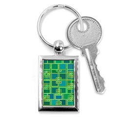 Green Abstract Geometric Key Chain (rectangle) by Ket1n9