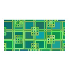 Green Abstract Geometric Satin Wrap 35  X 70  by Ket1n9