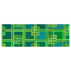 Green Abstract Geometric Banner And Sign 12  X 4  by Ket1n9