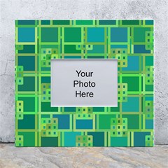 Green Abstract Geometric White Wall Photo Frame 5  X 7 