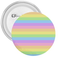 Cute Pastel Rainbow Stripes 3  Buttons by Ket1n9