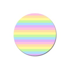 Cute Pastel Rainbow Stripes Magnet 3  (round) by Ket1n9