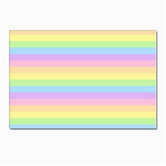 Cute Pastel Rainbow Stripes Postcard 4 x 6  (pkg Of 10) by Ket1n9