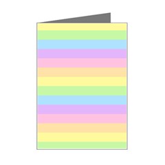 Cute Pastel Rainbow Stripes Mini Greeting Card by Ket1n9