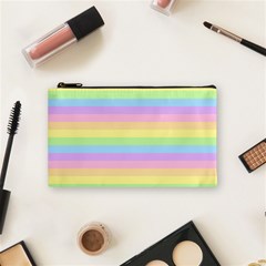 Cute Pastel Rainbow Stripes Cosmetic Bag (small) by Ket1n9